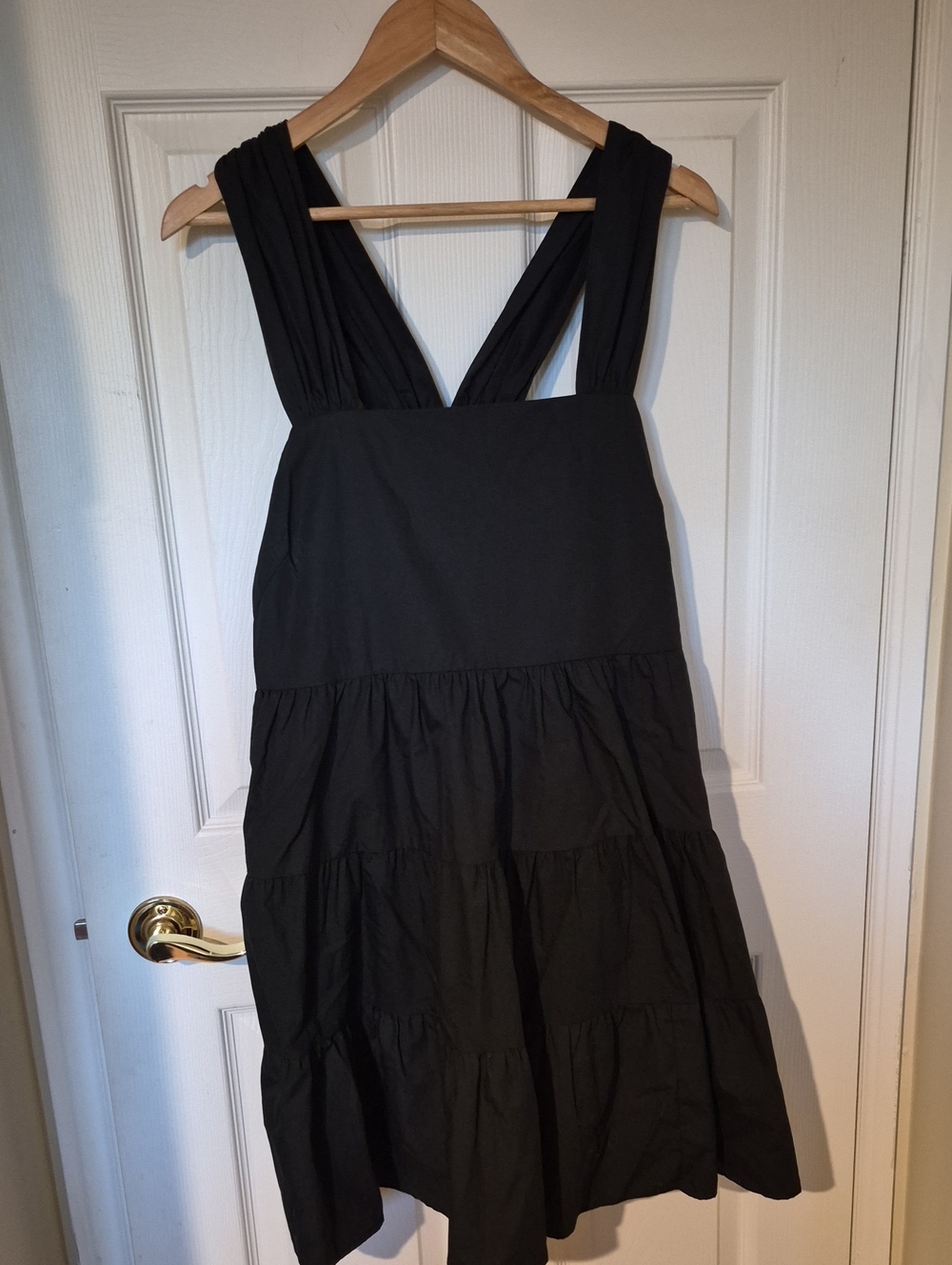 NWT Banana Republic Poplin Tiered Mini Dress Black - Size Small
